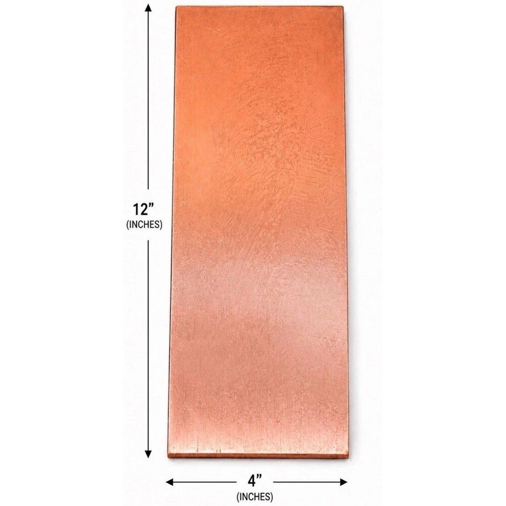 COPPER SHEET PLATE NEW 1/64 12"X4" 0.53mm Thick 110 ALLOY Pure 999 Blanks